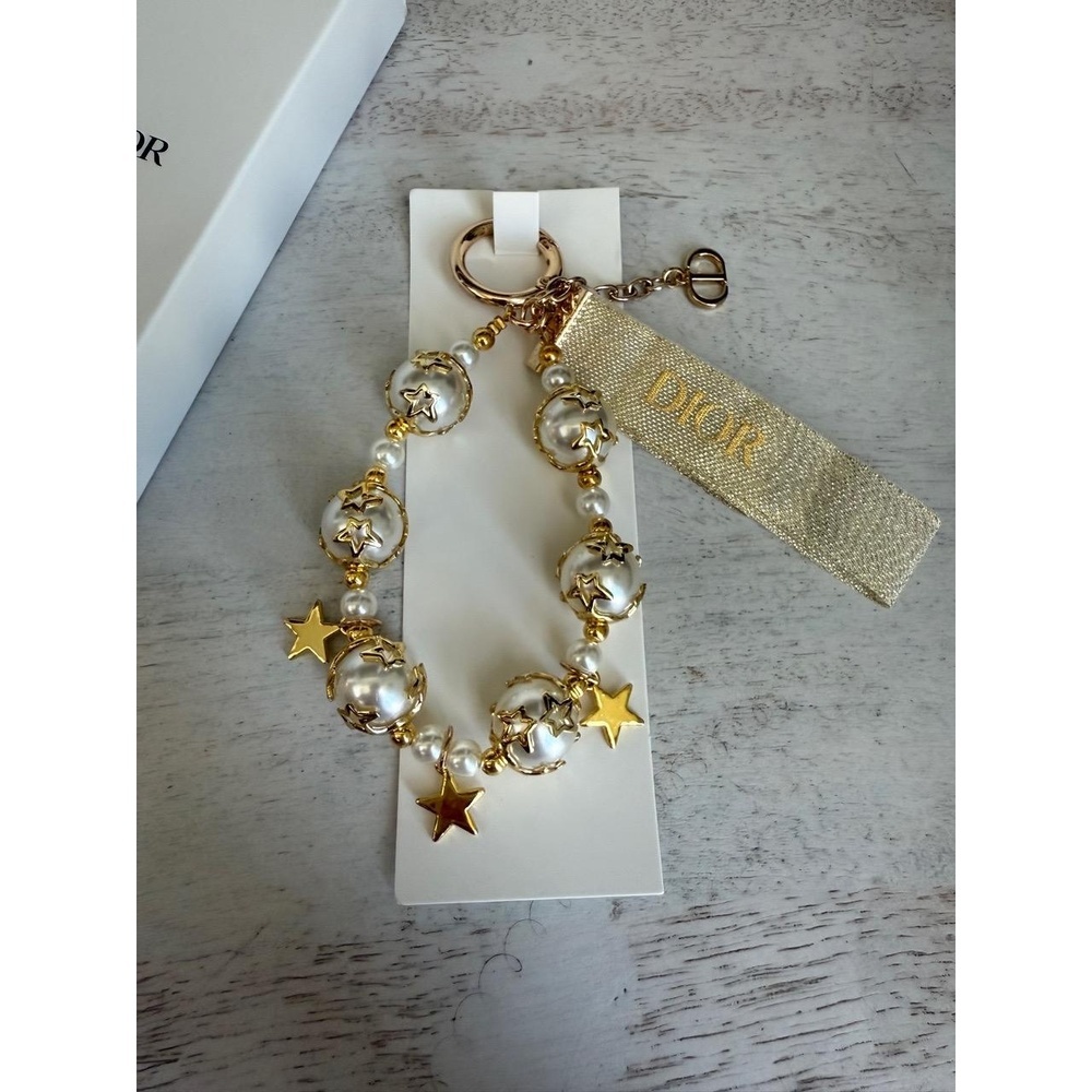 NIB Dior VIP Pearl Gold Star Holiday Bag Charm